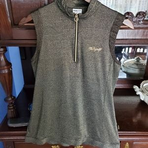 Fila women's golf shirt lurex gold/black M